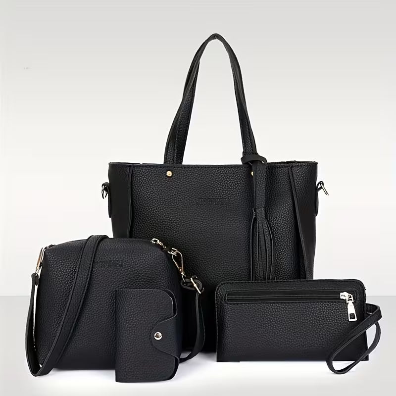 My First Purse Set - Just Like Mom's 4-Piece Toy Handbag & Wallet Set for Kids