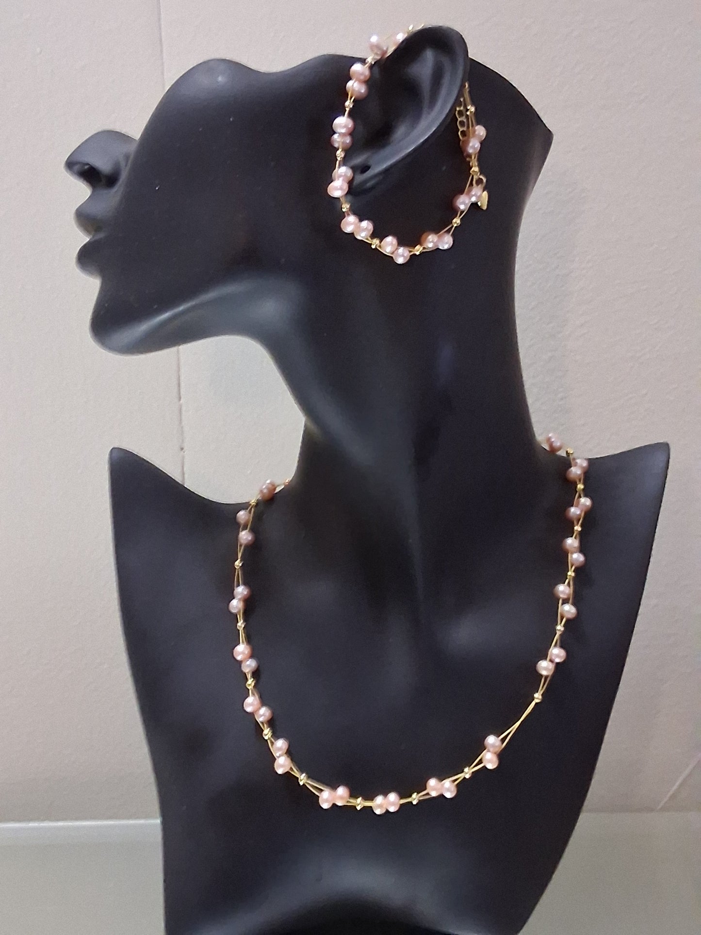 Freshwater Pearl & 14K Gold Necklace - Delicate Fairy-Like Design