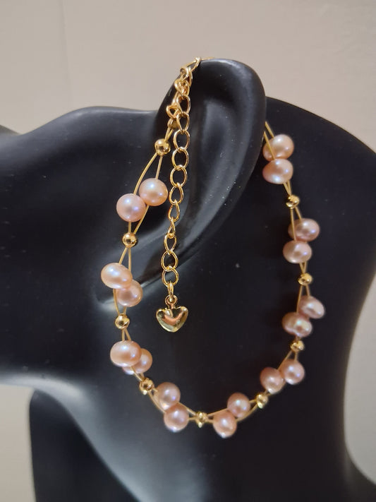 Freshwater Pearl & 14K Gold Bracelet