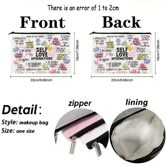 Self Love Affirmations Makeup Bag - Medium