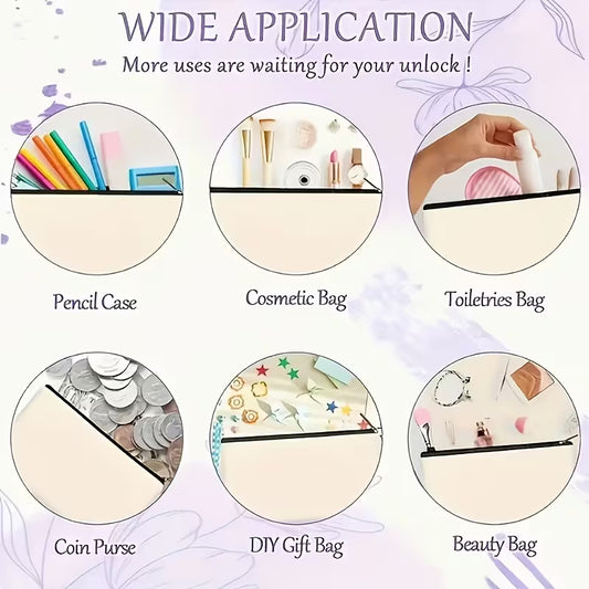 White Makeup Cosmetics Bag - Medium