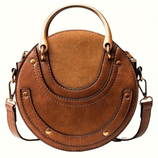 Vintage Elegant Women's Handbag - European Style Round Bag