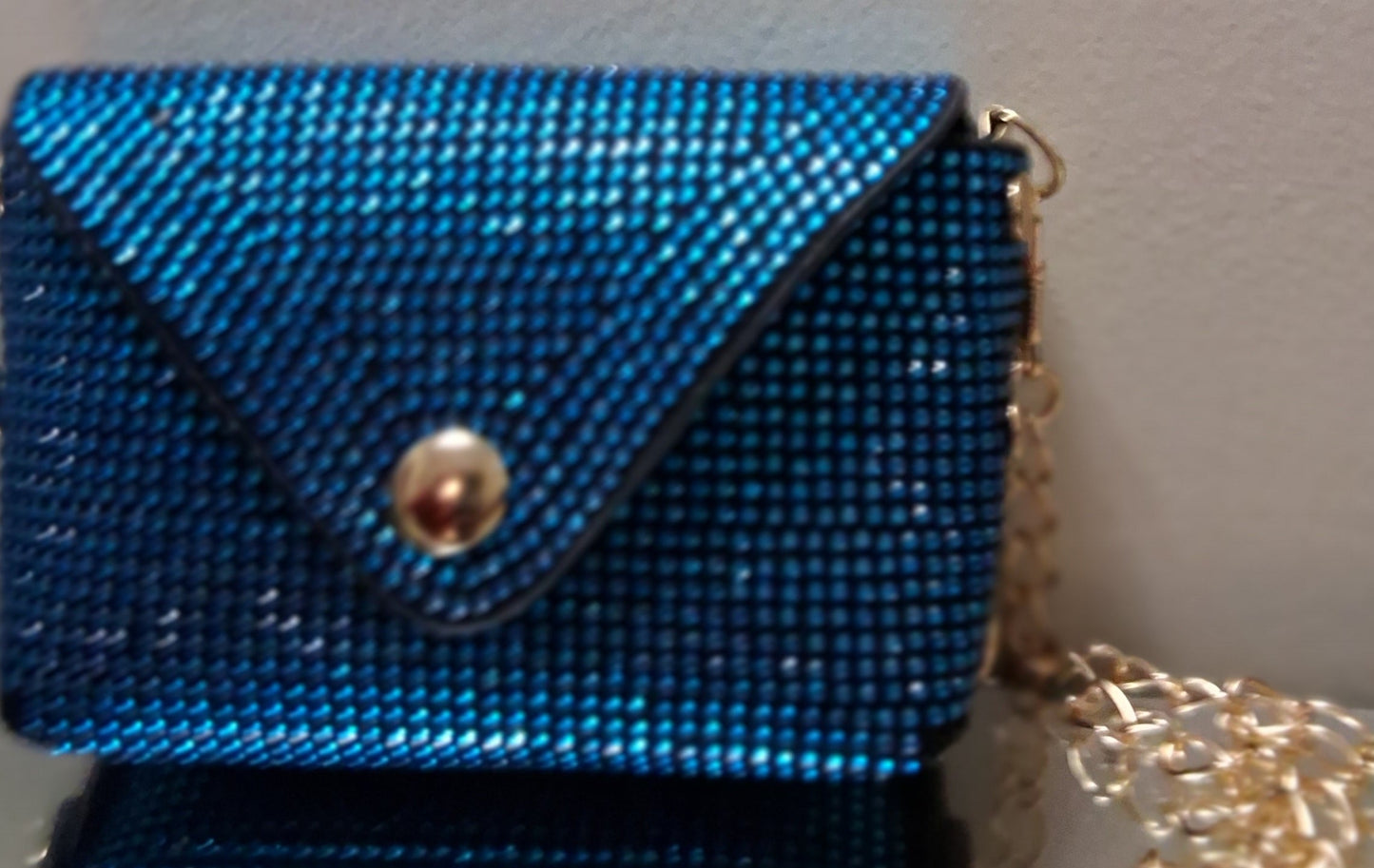 Midi Blue Sparkle Crossbody Bag
