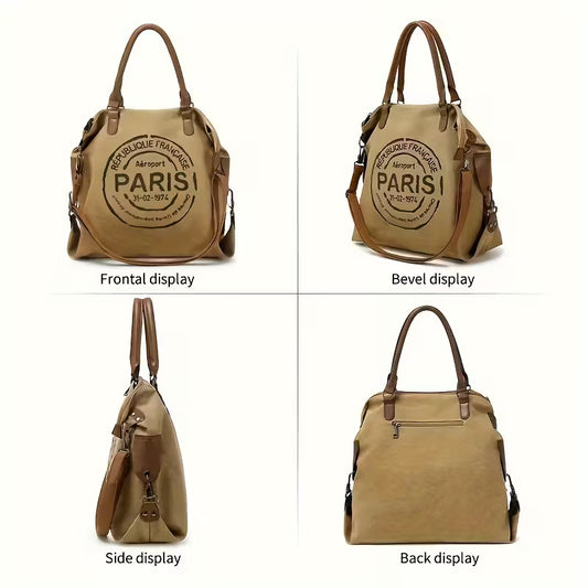 Paris Aéroport Tote - Large Canvas Travel Bag