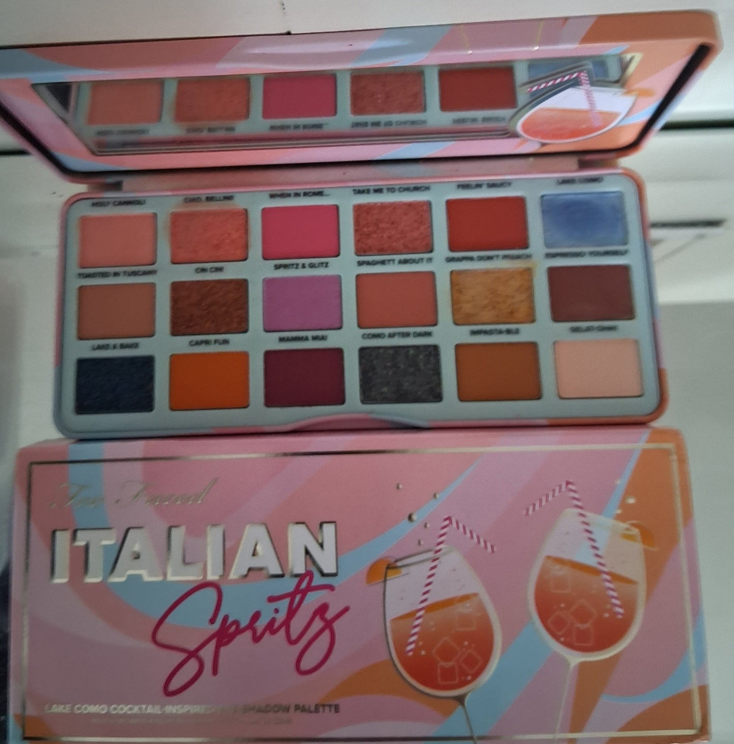 Too Faced Italian Spritz 18-Pan Eyeshadow Palette - Lake Como Cocktail Inspired Limited Edition