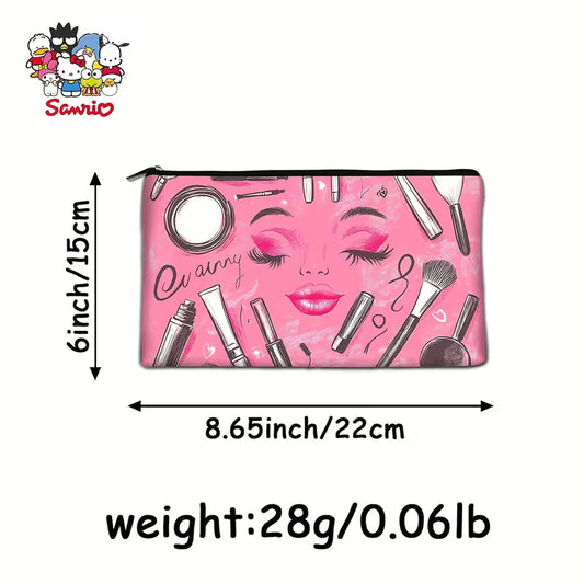 Hot Pink Glam Makeup Bag - Medium