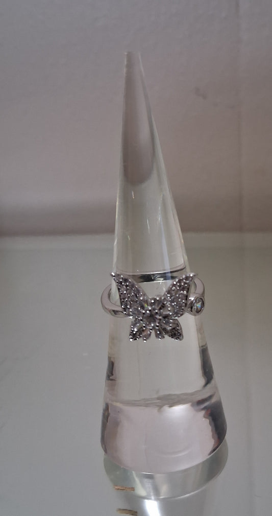 Butterfly & Flower Anxiety Ring - Dainty Adjustable Spinner Ring