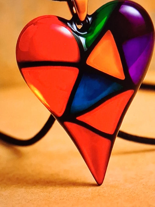 Vibrant Ink Drip Enamel Heart Necklace