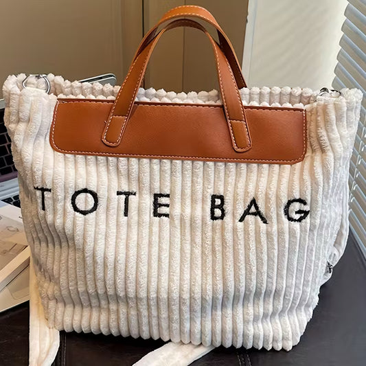 Corduroy "TOTE BAG" with Crossbody Strap