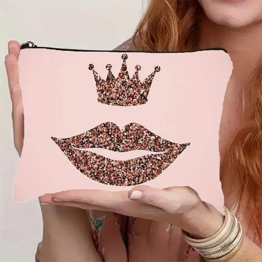 Crown & Lips Makeup Bag - Medium