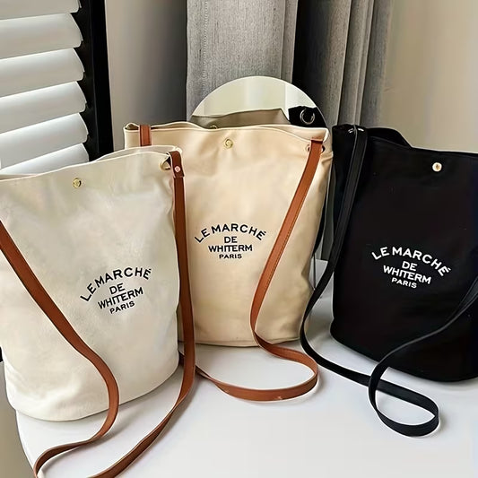 2025 New Water Bucket Bag - Large Capacity Canvas Crossbody