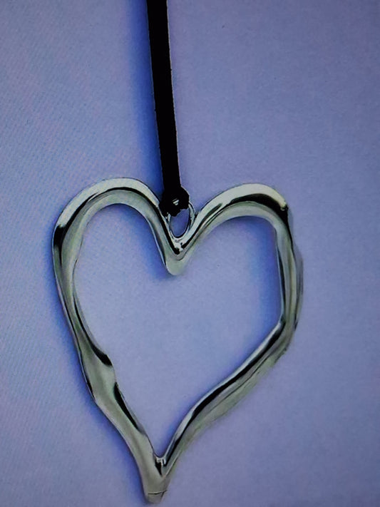 Large Open Heart Necklace - Zinc Alloy with Adjustable Cord
