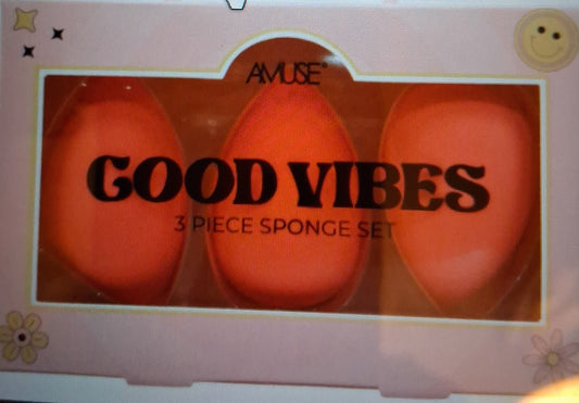 AMUSE Good Vibes 3 Piece Makeup Sponge Set