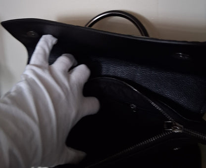 Black Faux Croc Leather Convertible Clutch with Crossbody Strap