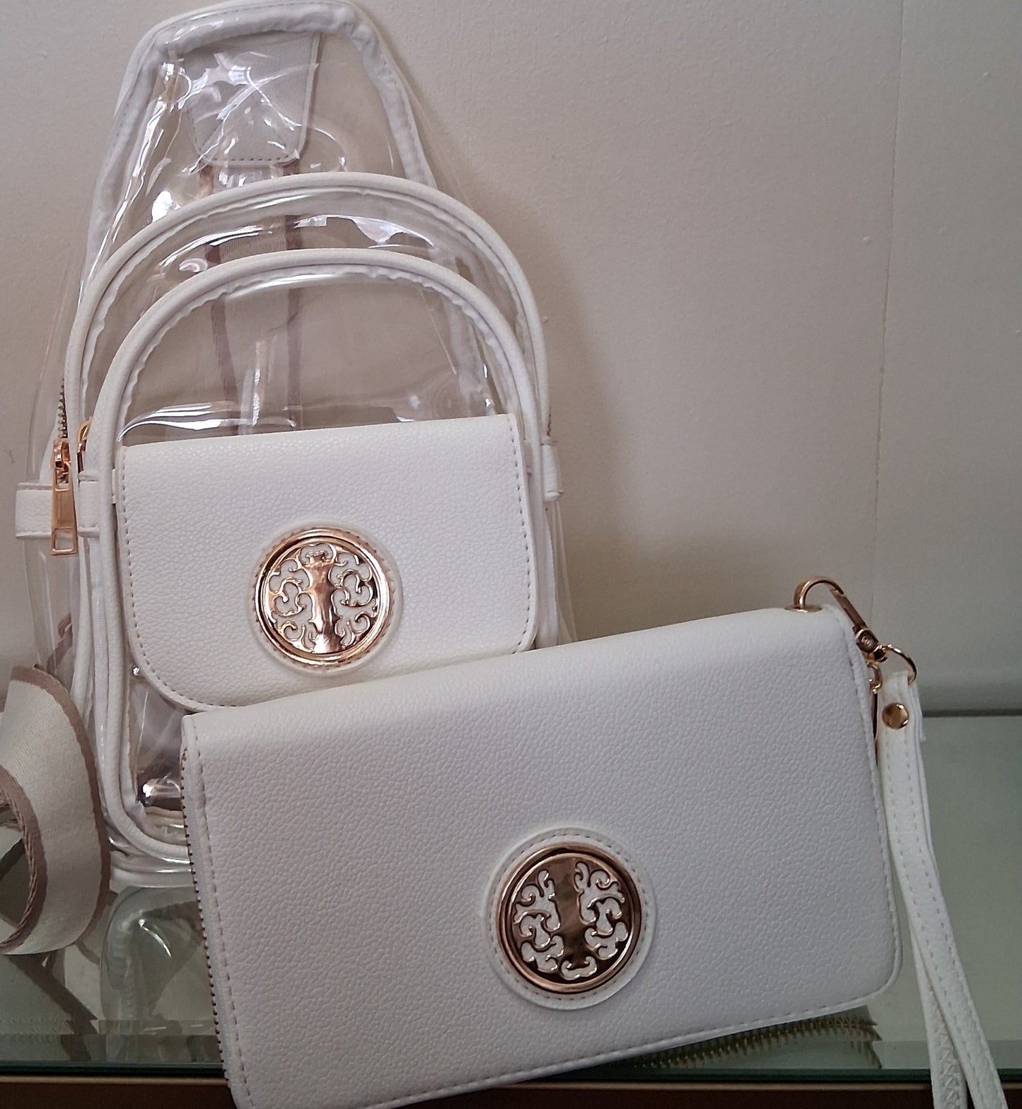 Clear Stadium Shoulder Bag with Matching Wallet