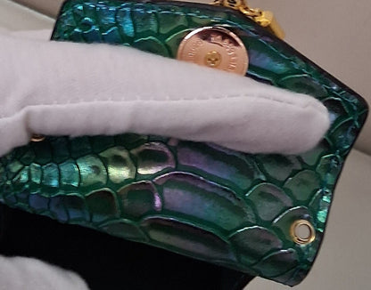 Faux Python Mini Bag with Metal Python Head & Gold Tassel