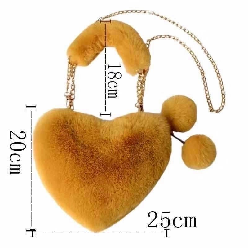 Fuzzy Heart Bag - Perfect for Tweens & Teens