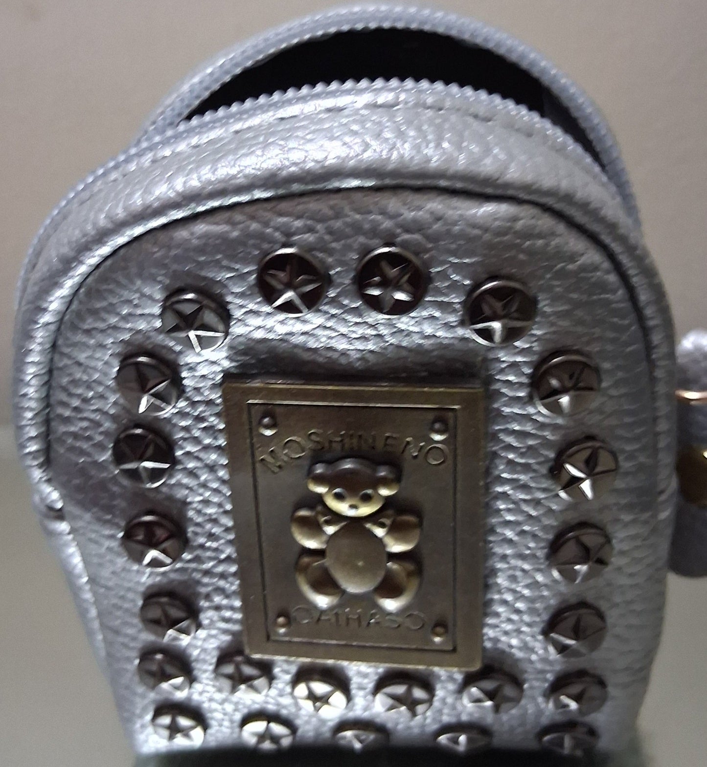 Mini Backpack with Studded Bear Emblem