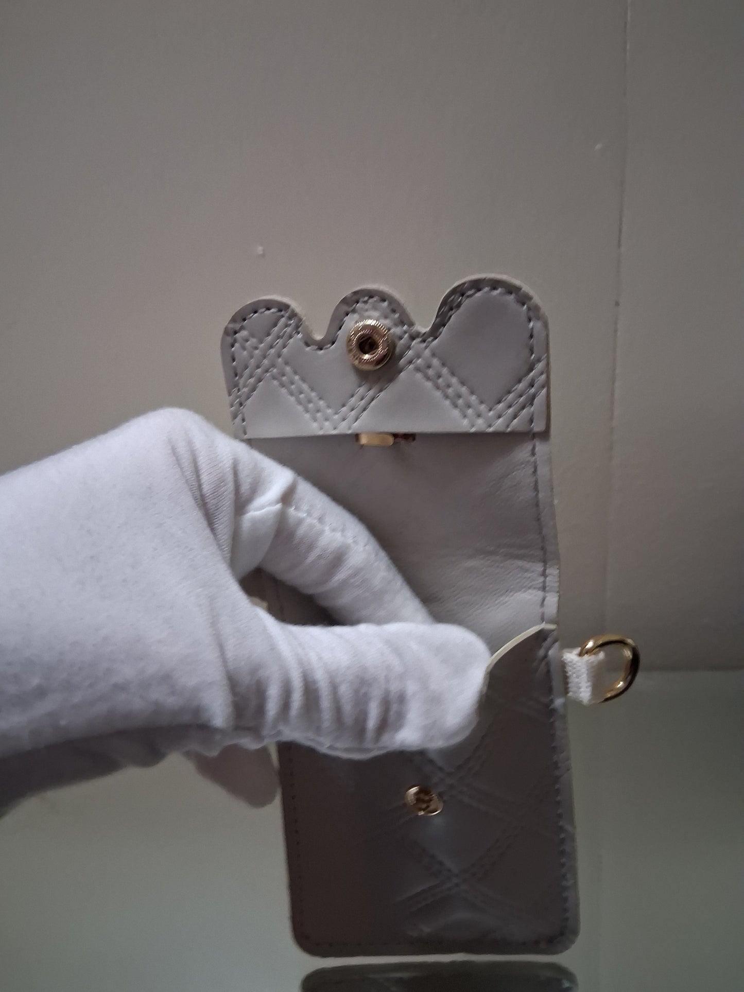 Mini Business Card Holder with Crystal Flower