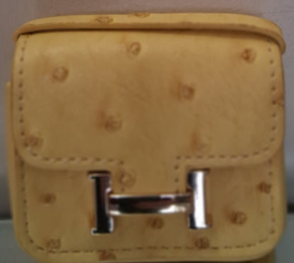 Mini Faux Hermès H Clasp Keychain Bag