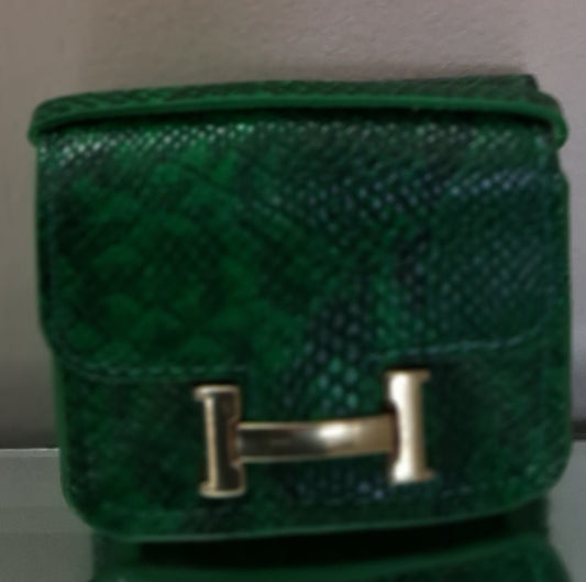 Mini Faux Hermès H Clasp Keychain Bag