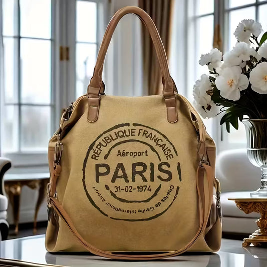 Paris Aéroport Tote - Large Canvas Travel Bag