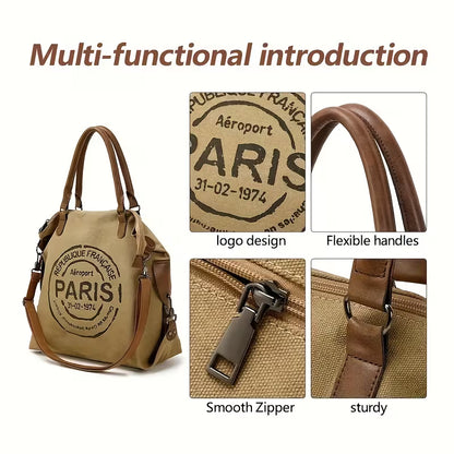 Paris Aéroport Tote - Large Canvas Travel Bag