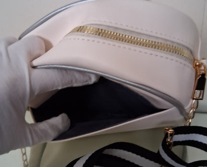 Small Quilted Heart Crossbody Bag with Gold Chain Strap