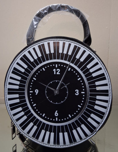 Statement Clock Bag - Round Novelty Handbag with Chain Strap