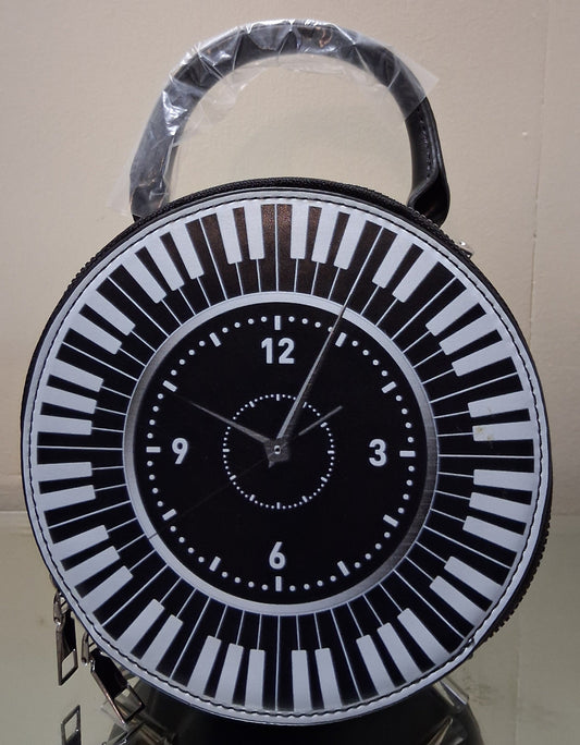 Statement Clock Bag - Round Novelty Handbag with Chain Strap