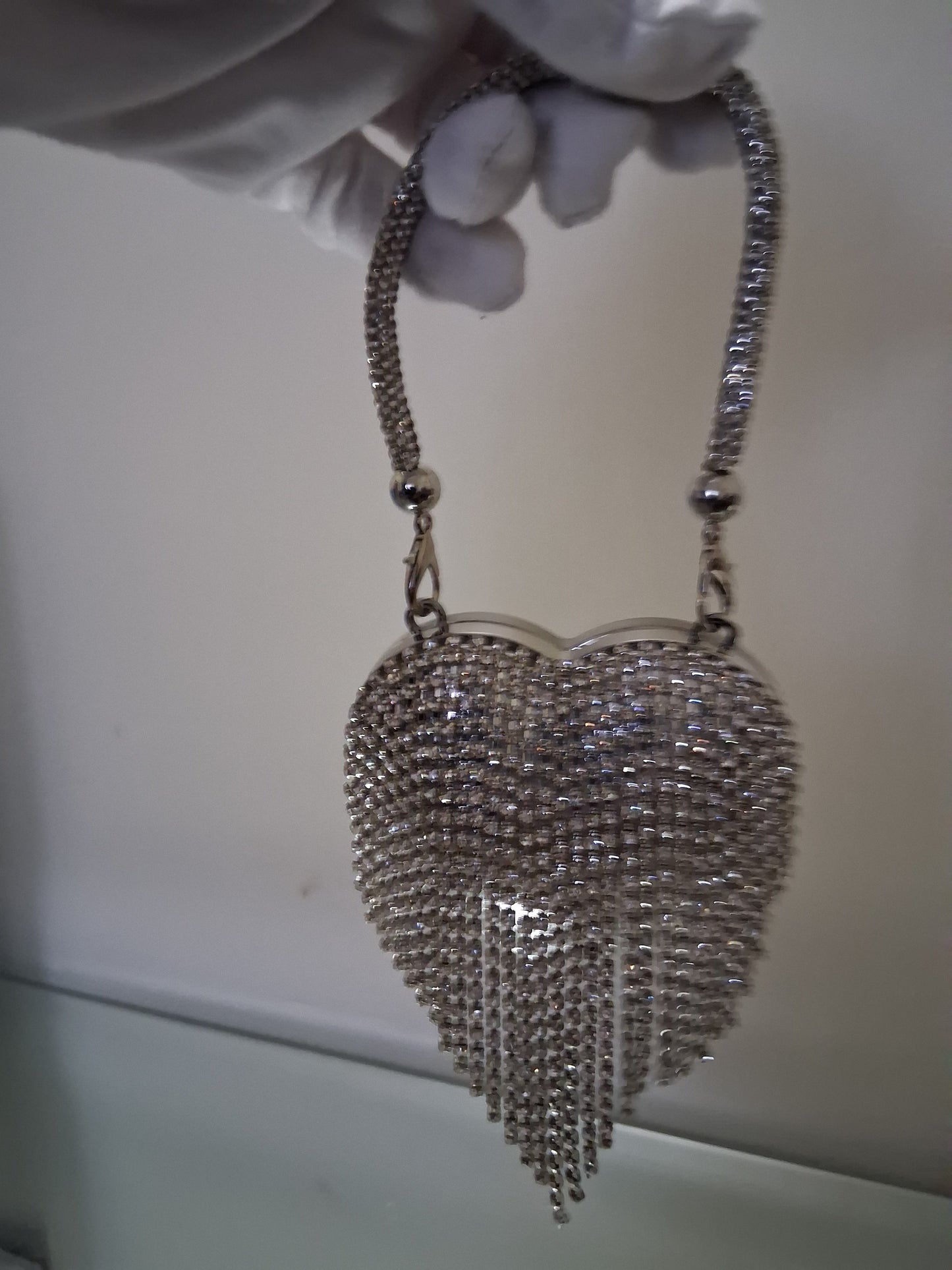 Tiny Heart Evening Bag with Rhinestones