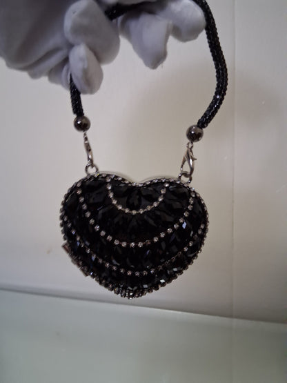 Tiny Heart Evening Bag with Rhinestones