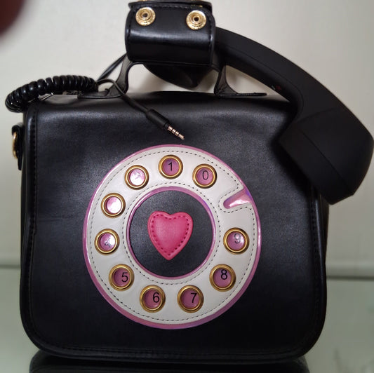 Vintage Rotary Phone Messenger Bag with Working Receiver